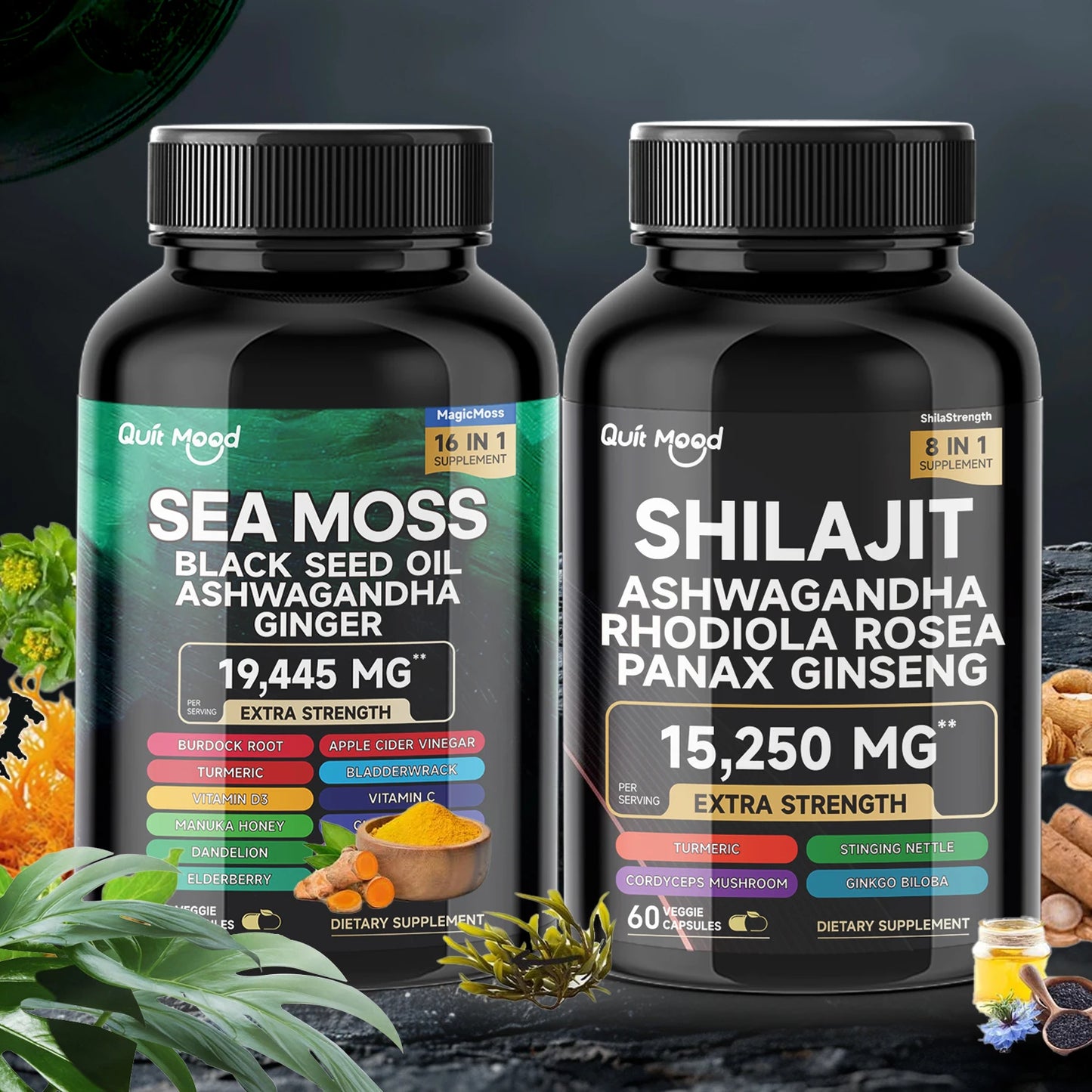 Sea Moss and Shilajit Bundle 120 capsules