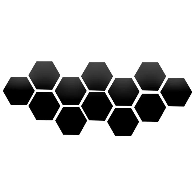 6/12pcs 3D Hexagon Mirror