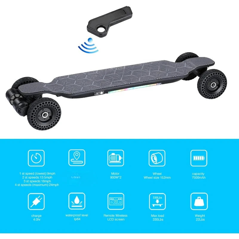 Electric Skateboard Longboard 4 speeds