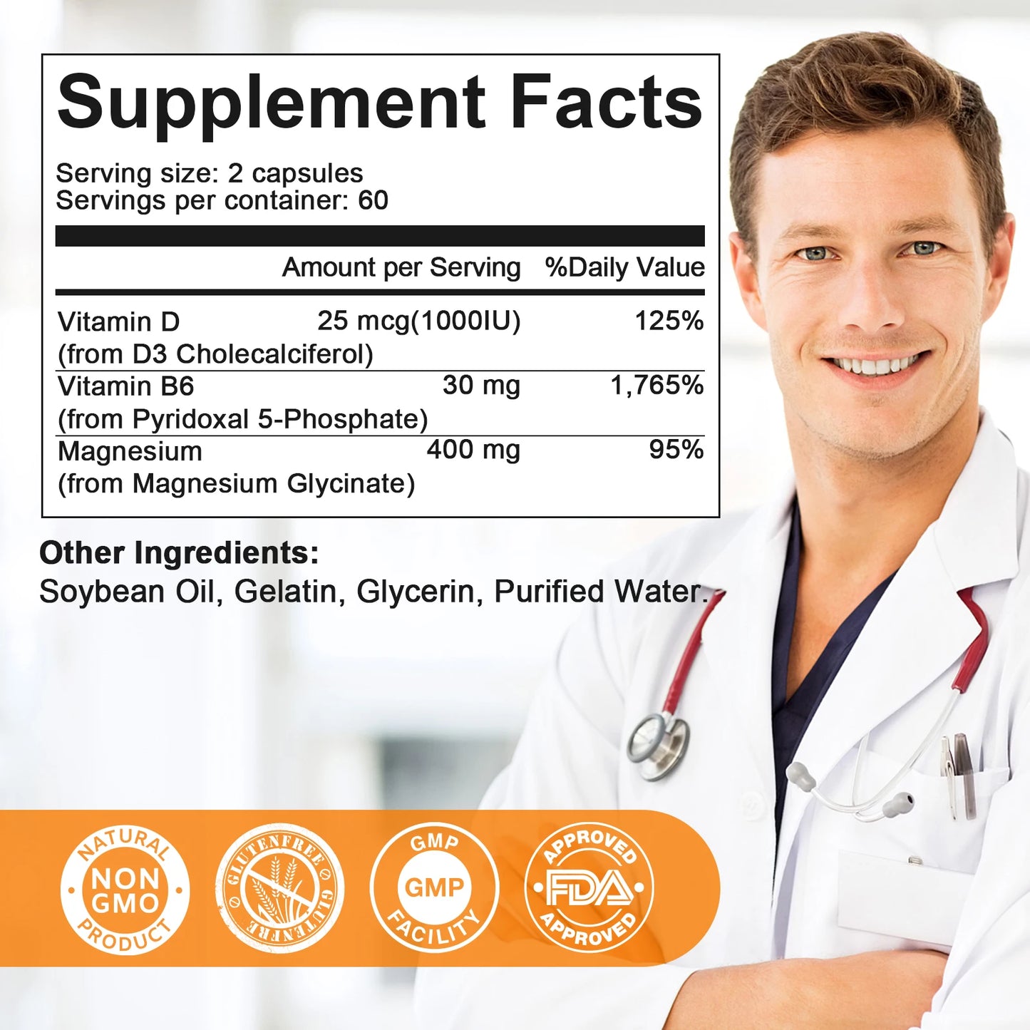 Magnesium Glycinate with Vitamin B6,D3